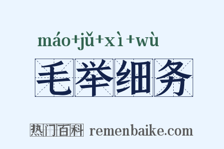 毛举细务是什么意思的图片
